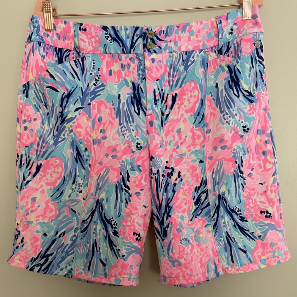 Lilly Pulitzer Luxletic 9" Bettina Shorts Periwinkle Women's Size 12